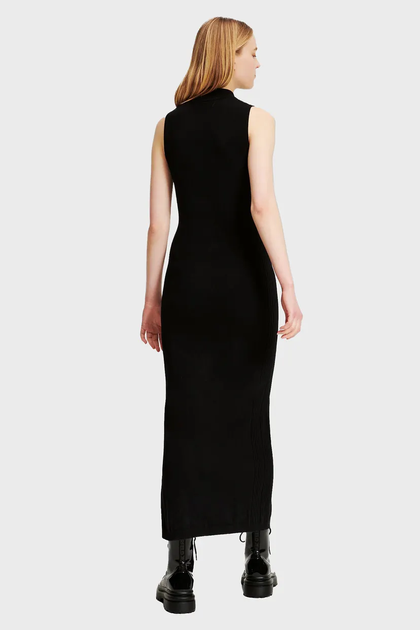 Женское черное платье KLJ KNITTED LONG SLVLESS 3
