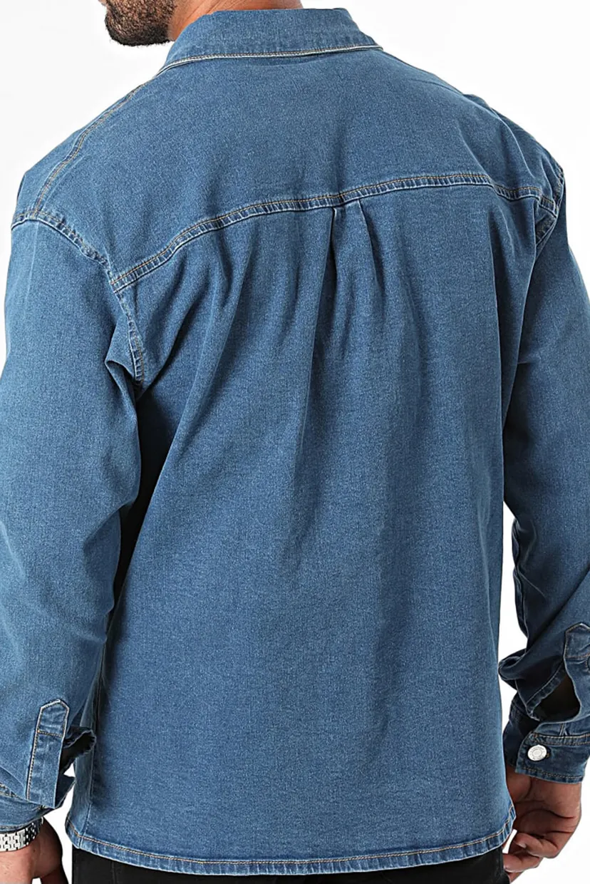 Мужская синяя джинсовая рубашка DPLoose Oversized Denim Shirt 4