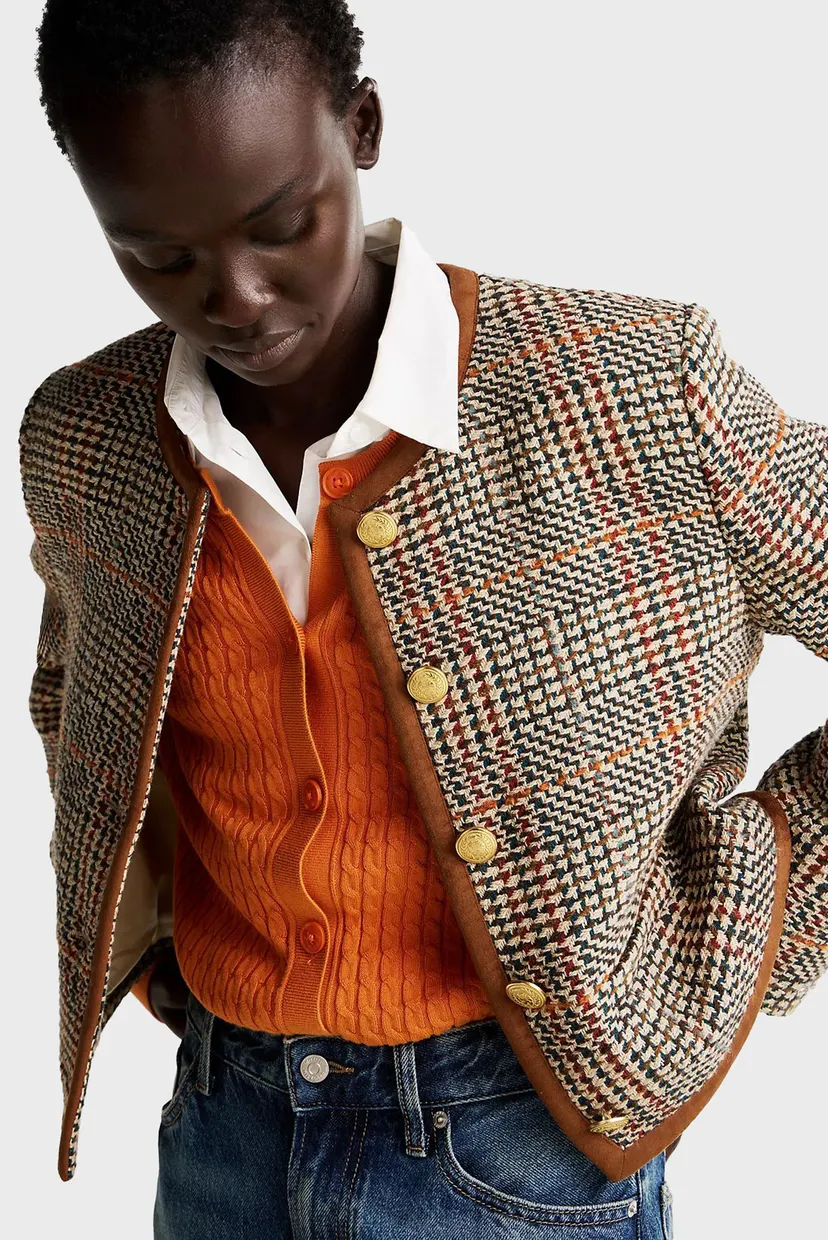 Жіночий твідовий жакет TWEED WOOL MIX CHECK CREW JACKET 4