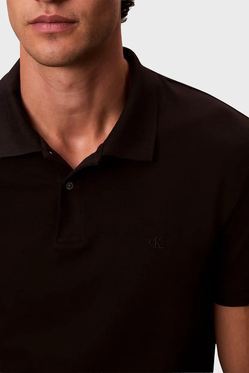 Чоловіче чорне поло SLIM REFINED 4