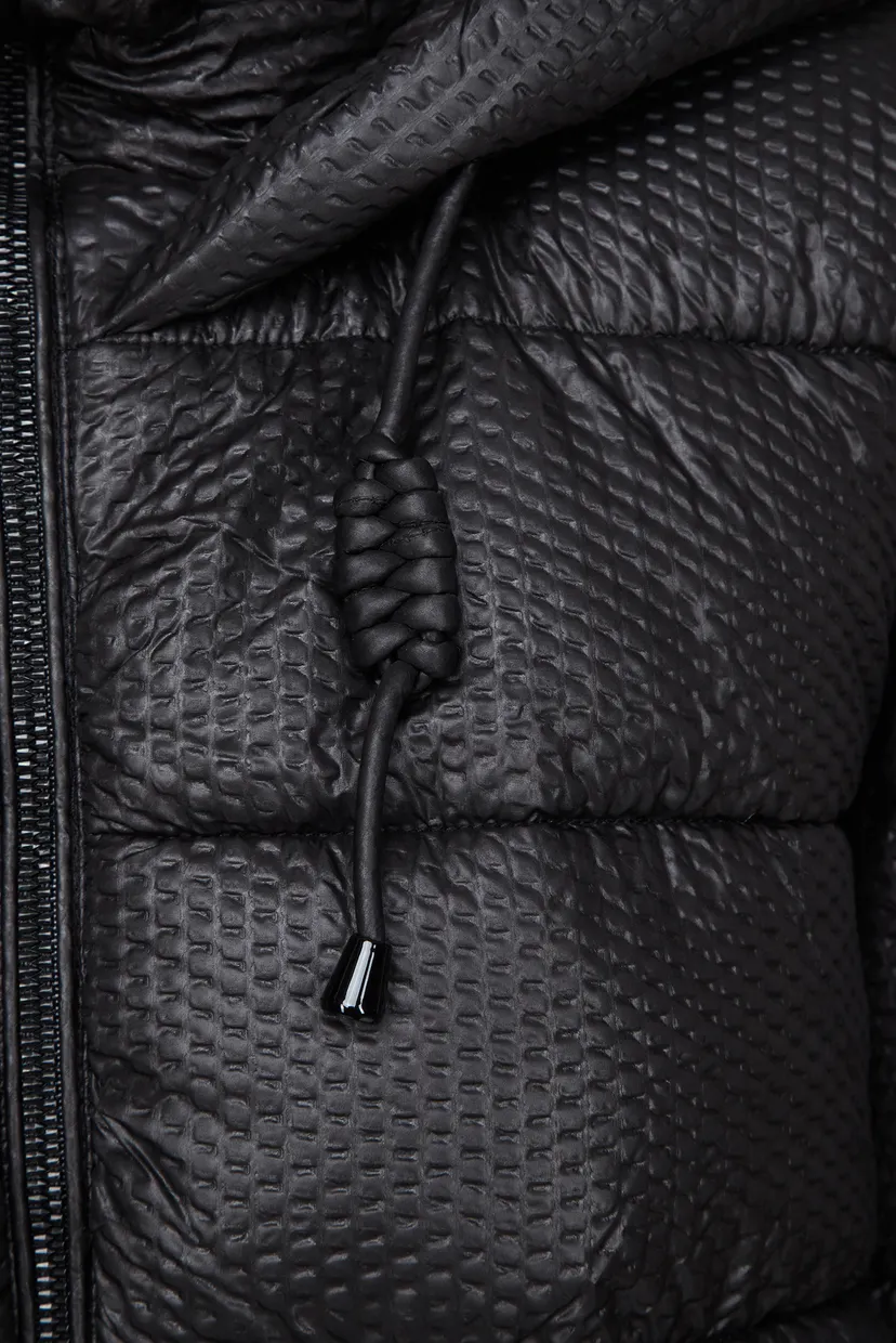 Жіноча чорна куртка WOMAN COAT ZIP HOOD 4