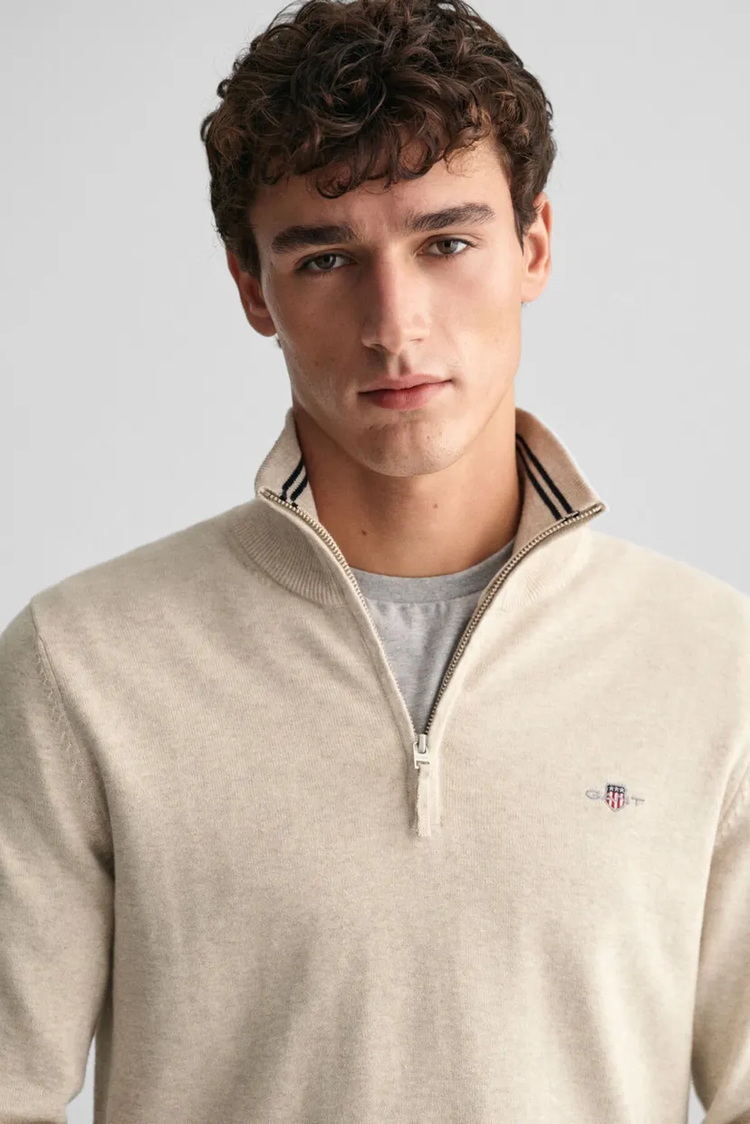 Чоловіча бежева кофта CLAIC COTTON HALF ZIP 4