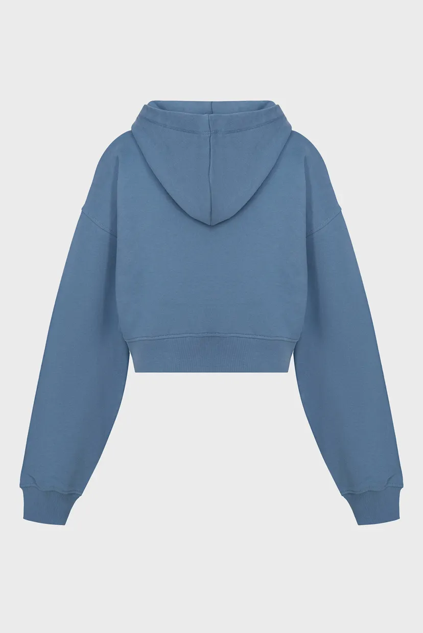 Женское синее худи EMBROIDERED CK ZIP THROUGH 7