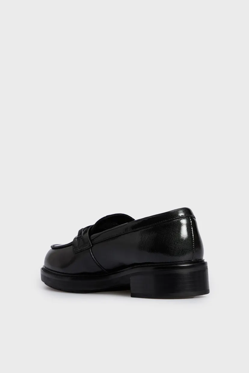Женские черные кожаные лоферы LOAFER W/M BAR SAFF LTH 5