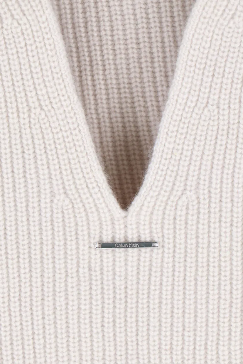 Женский белый шерстяной жилет RECYCLED WOOL RIB 5