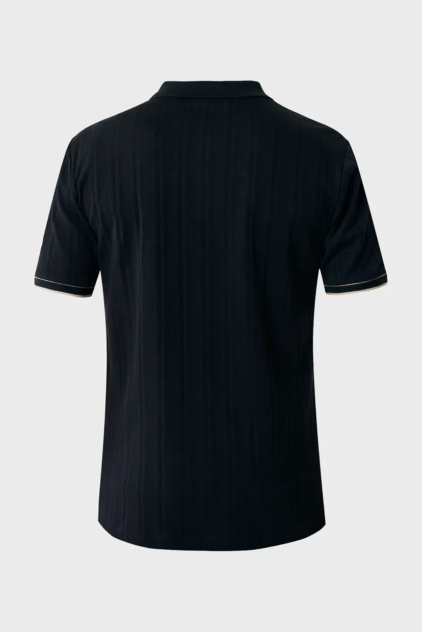 Чоловіче чорне поло Jacquard polo regular fit 6