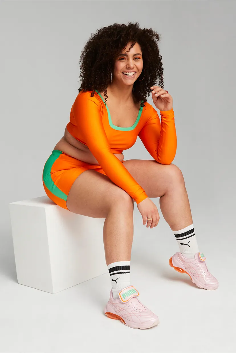 Жіночий помаранчевий топ PUMA x DUA LIPA Long Sleeve Crop Tee