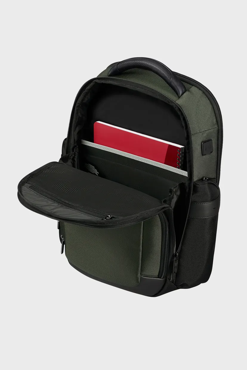 Мужской оливковый рюкзак slim PRO-DLX 6 GREEN 4