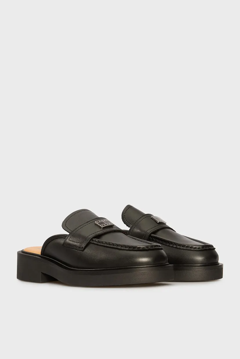 Женские черные кожаные клоги TJW MULE LOAFER 3