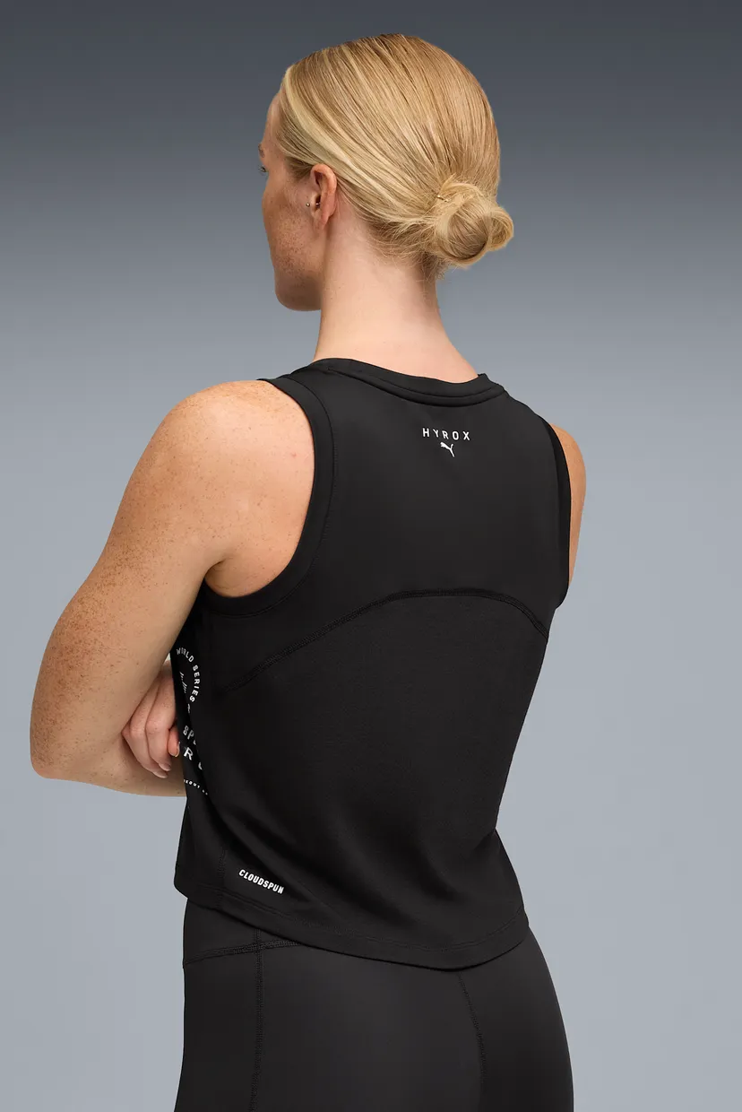 Женский черный топ PUMA x HYROX CLOUDSPUN ThermoAdapt Crop Tank Women 3