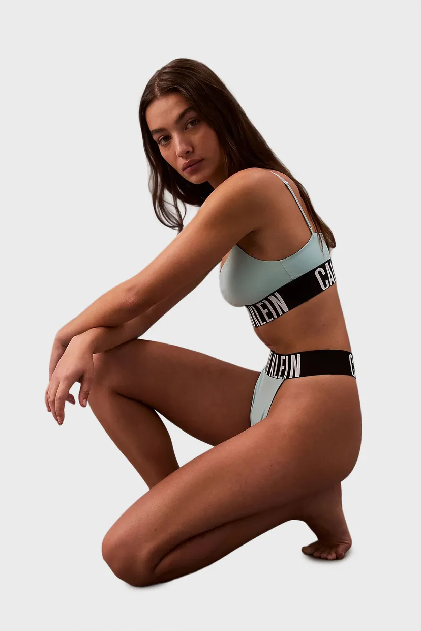 Женские голубые трусики HIGH LEG THONG 5