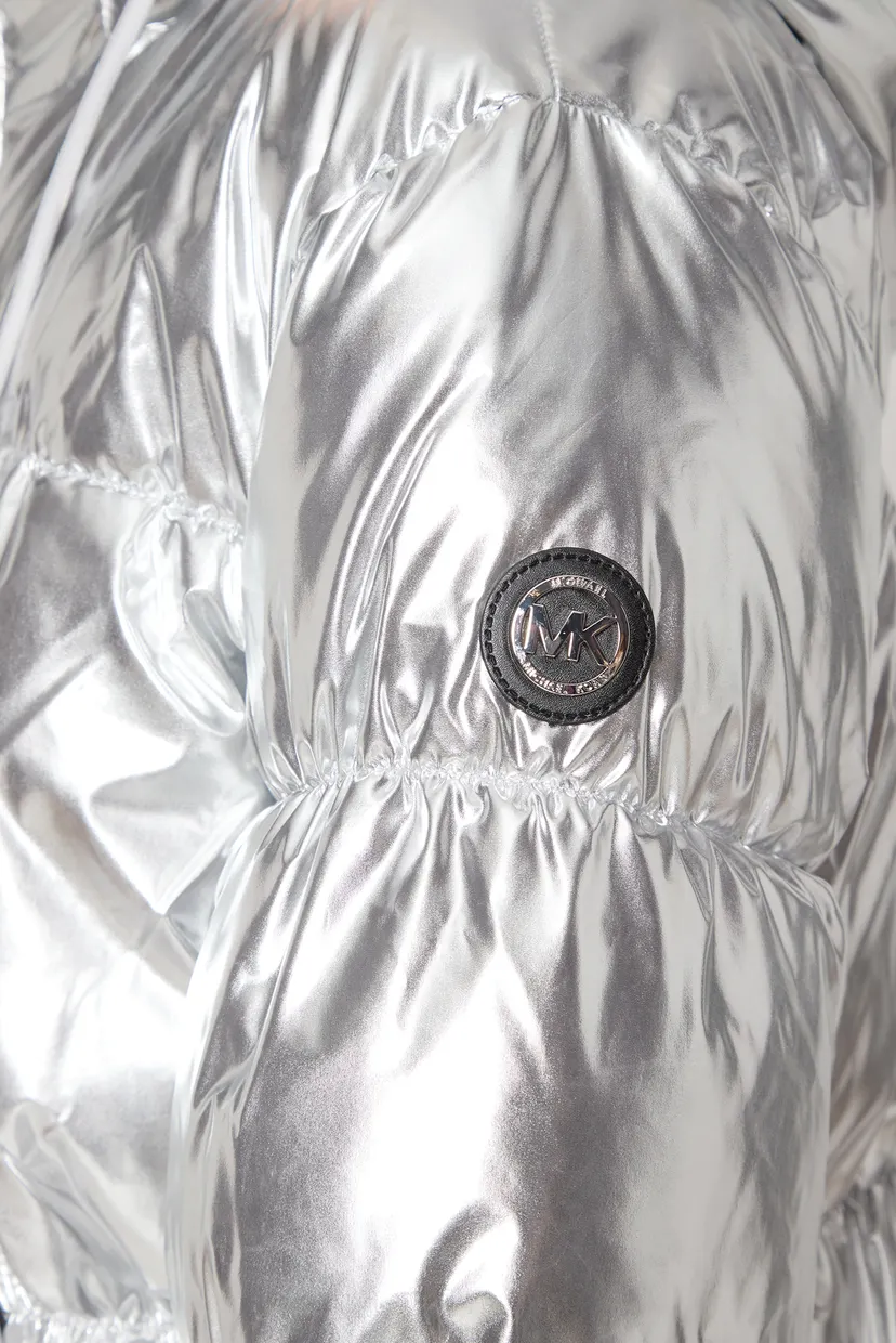 Жіноча срібляста куртка HOODED HIGH SHINE DOWN JACKET 3