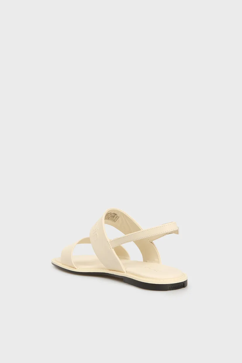 Жіночі білі шкіряні сандалі FLAT SANDAL - HE 5