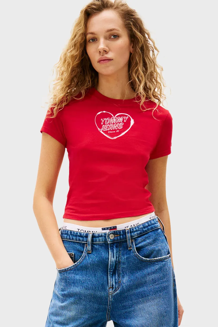 Женская красная футболка HEART 1