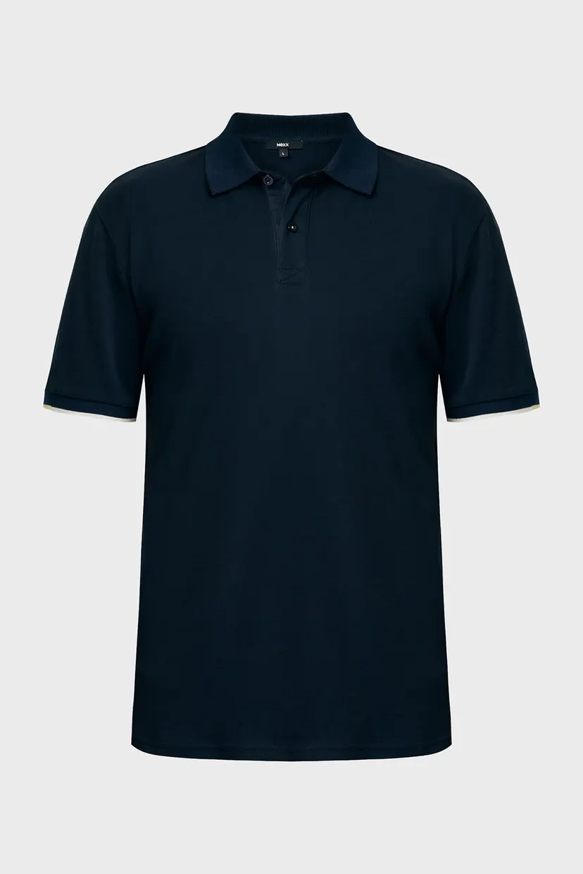 Мужское темно-синее поло Tipping polo regular fit 6