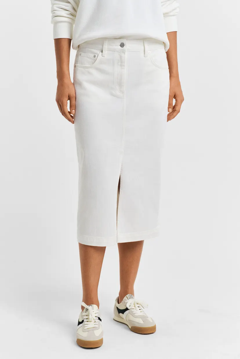 Жіноча біла джинсова спідниця MIDI WHITE DENIM SKIRT Gant 4400180