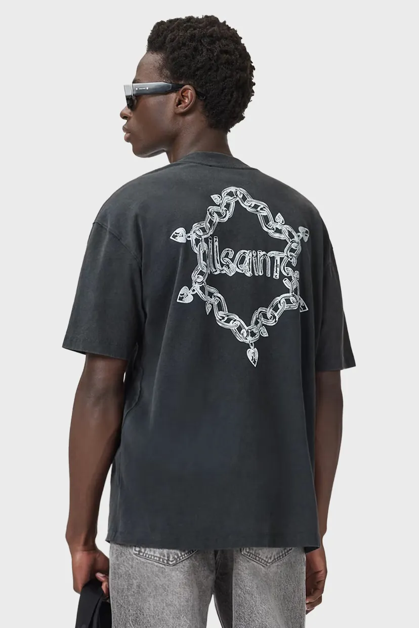 Мужская темно-серая футболка DRIP AllSaints M005PD — MD-Fashion