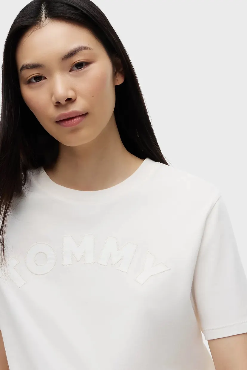 Женская белая футболка RLX GMD VARSITY SS TEE EXT 4