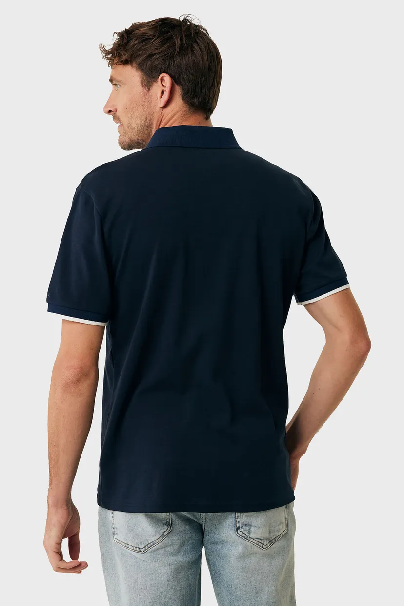 Мужское темно-синее поло Tipping polo regular fit 3
