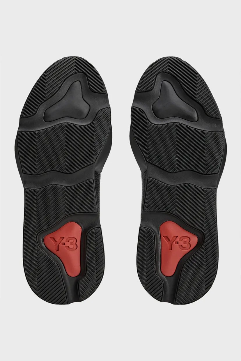 Чорні шкіряні кросівки Y-3 Kaiwa 4
