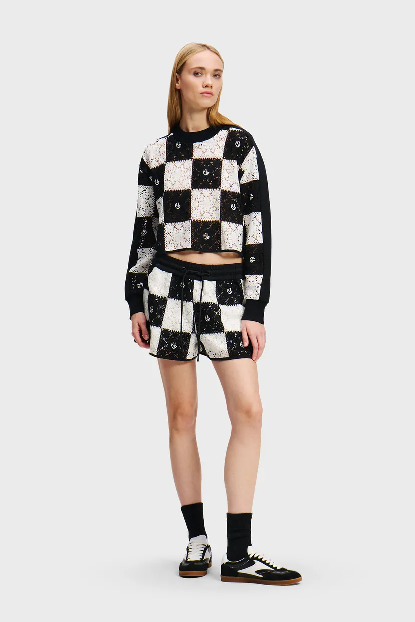 Жіночий картатий джемпер GEO CROCHET CROP 3