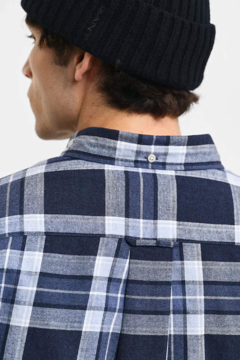 Мужская темно-синяя рубашка в клетку REG TARTAN MELANGE CHECK 5