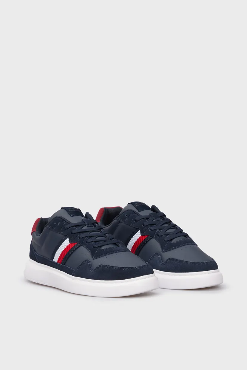 Мужские темно-синие кожаные сникерсы LIGHT CUPSOLE LTH MIX STRIPES 3