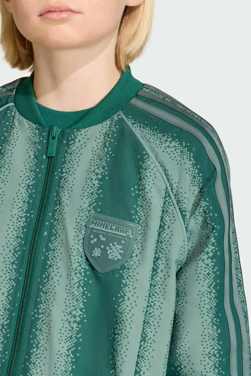 Дитяча зелена спортивна кофта у смужку ADIDAS MINECRAFT SST LOOSE 5