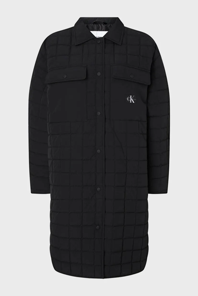 Жіноча чорна куртка LONG QUILTED UTILITY COAT 5