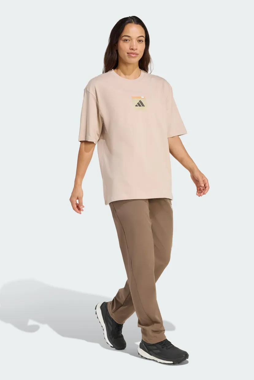 Жіноча бежева футболка TERREX TRAIL MIX GRAPHIC adidas KB9628 — MD