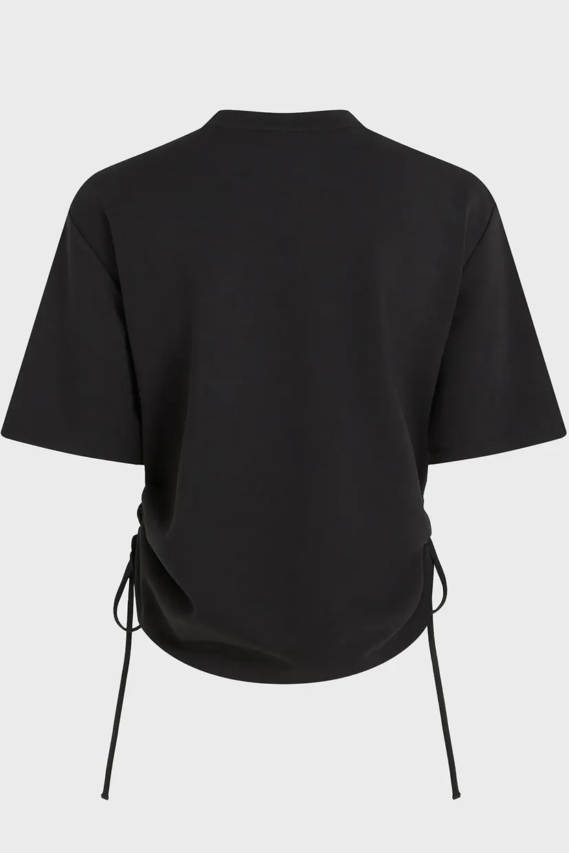 Жіноча чорна футболка REG TIE DETAIL 6