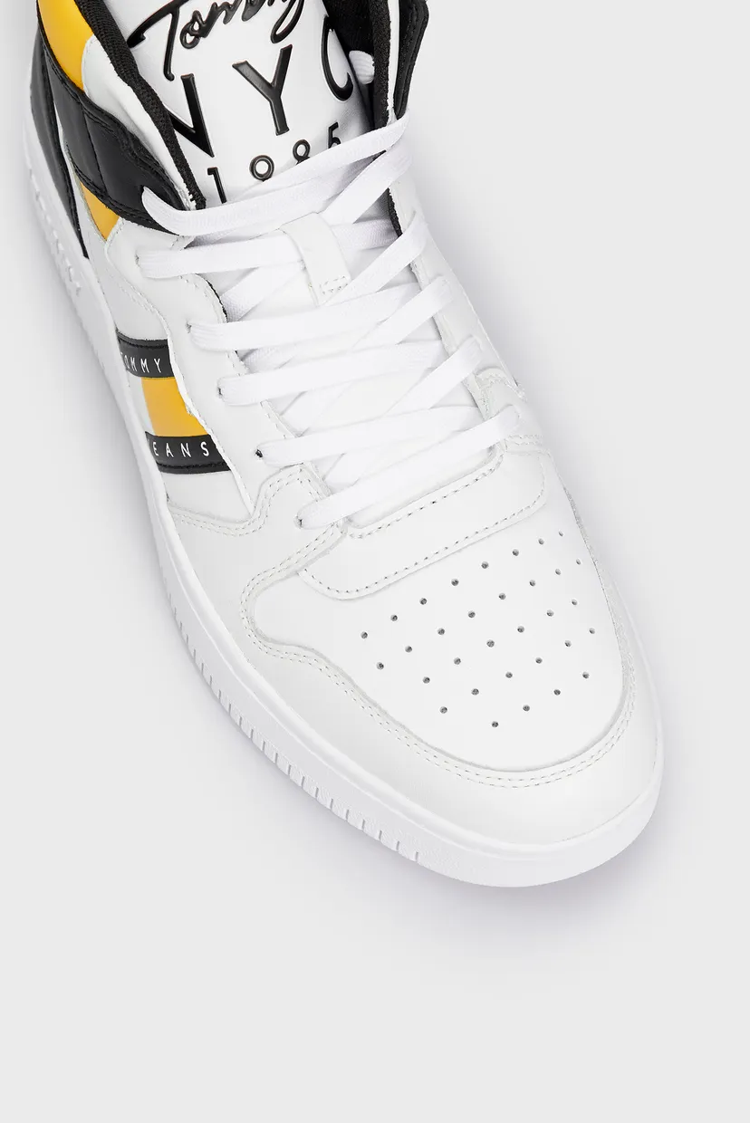 Чоловічі білі хайтопи TOMMY JEANS RETRO BASKET MID CUT 4