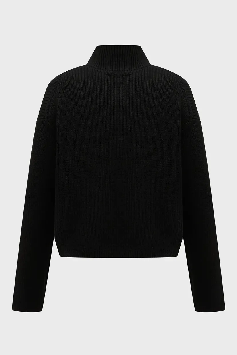 Женский черный свитер CHUNKY LOOSE HIGH NECK 6