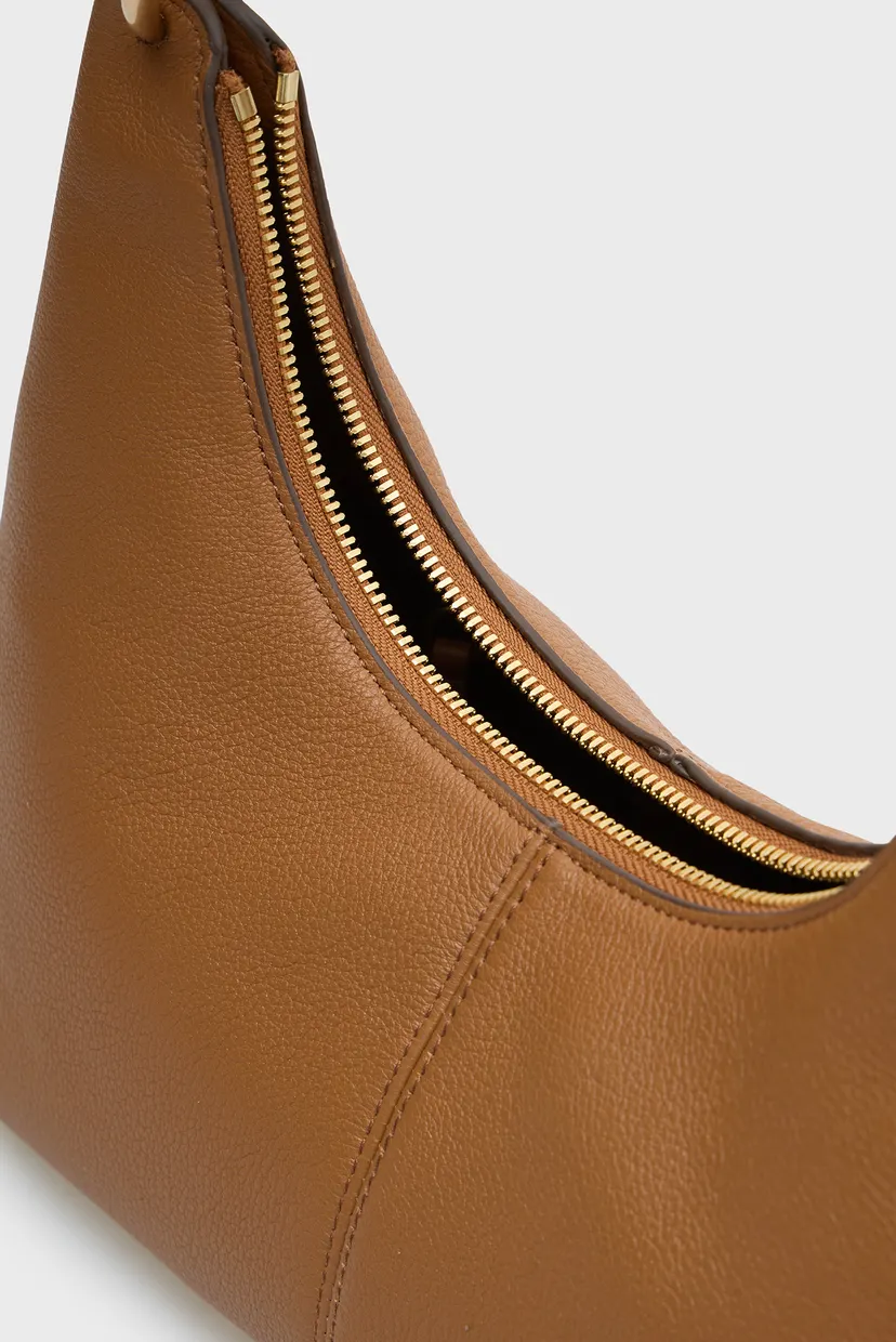 Женская рыжая кожаная сумка SLOUCHY LEATHER SHOULDER 5