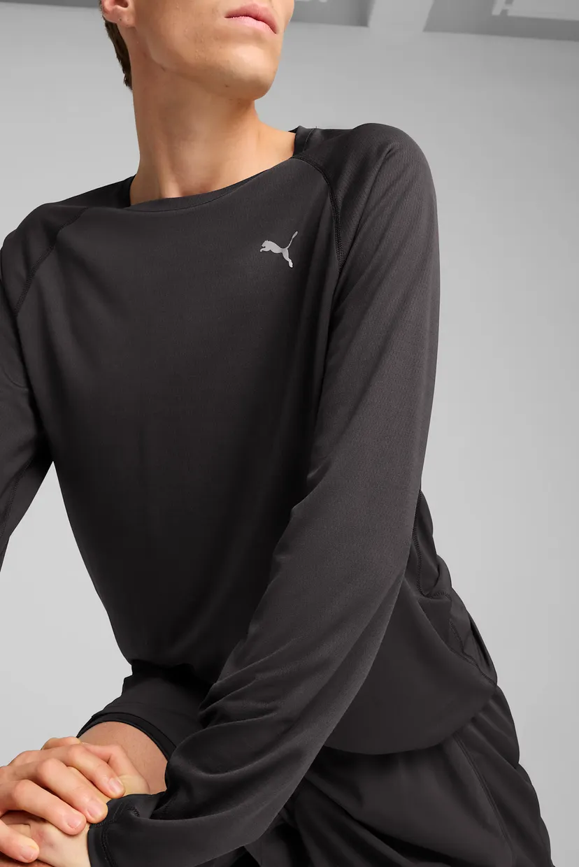 Мужской черный лонгслив VELOCITY Long Sleeve Running Top Men 4