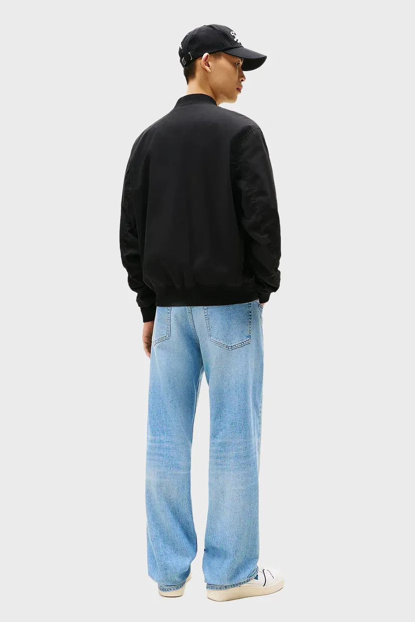 Чоловічий чорний бомбер COTTON 3