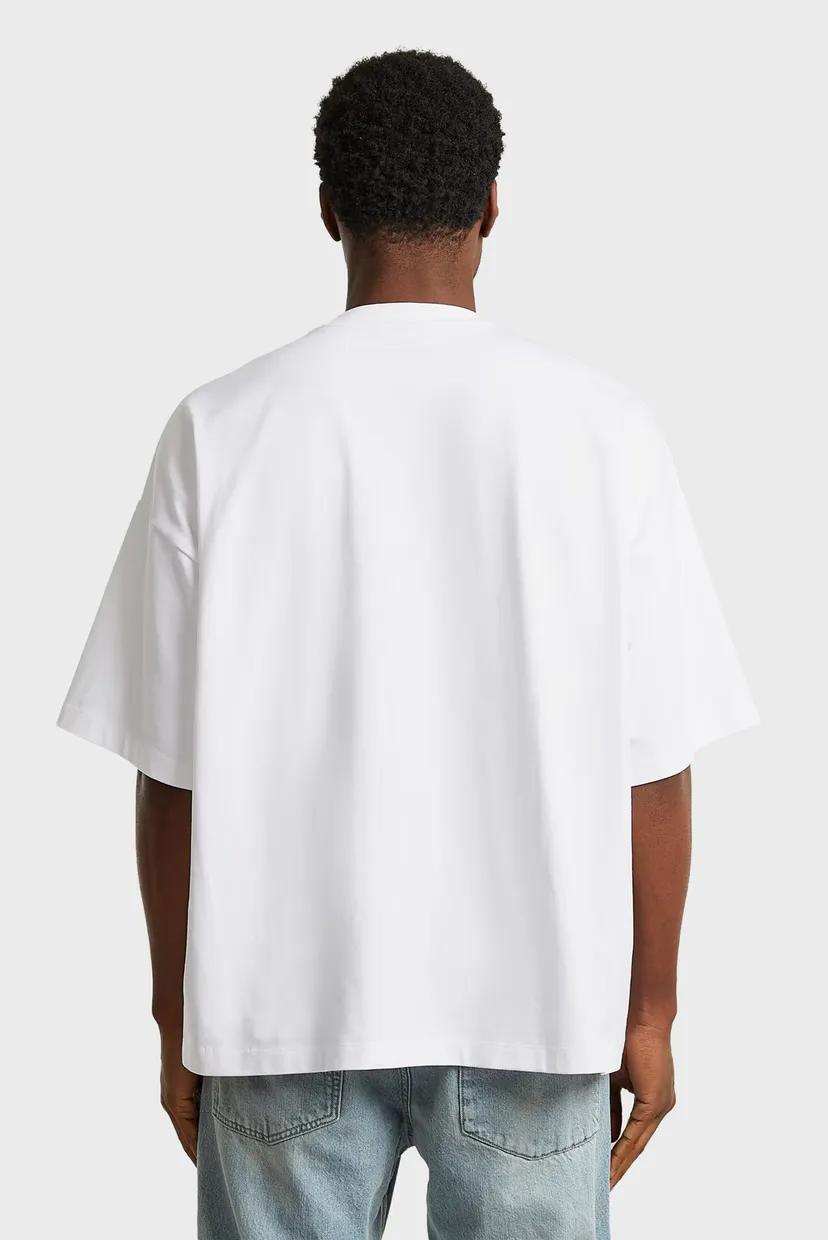 Мужская белая футболка Heavy oversized 3