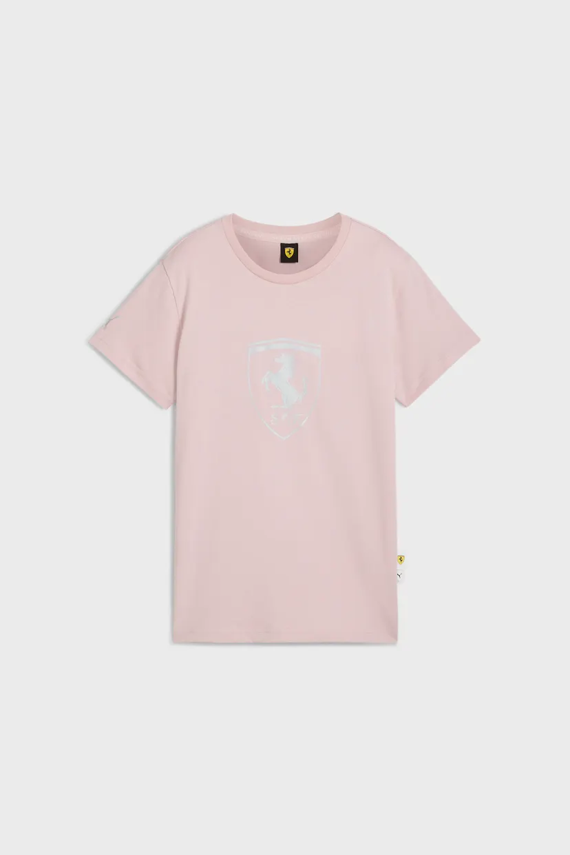 Женская пудровая футболка Scuderia Ferrari Sportswear Tonal Shield Tee Women 4