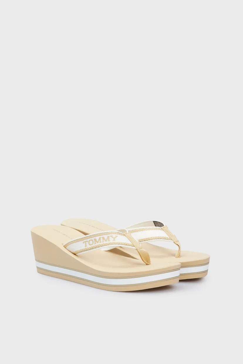 Жіночі бежеві в'єтнамки HILFIGER WEDGE BEACH SANDAL 3