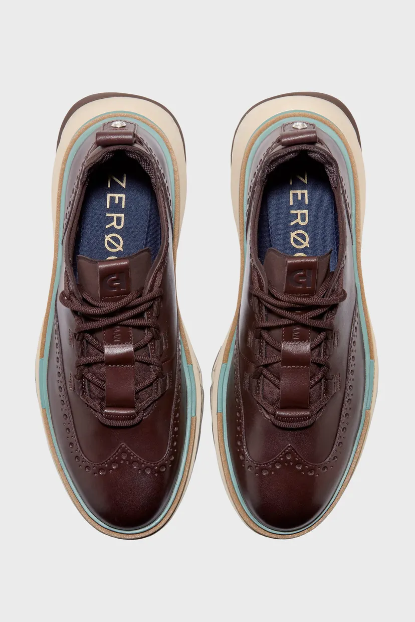 Мужские темно-коричневые кожаные броги 5.ZERØGRAND Wingtip Oxford 3