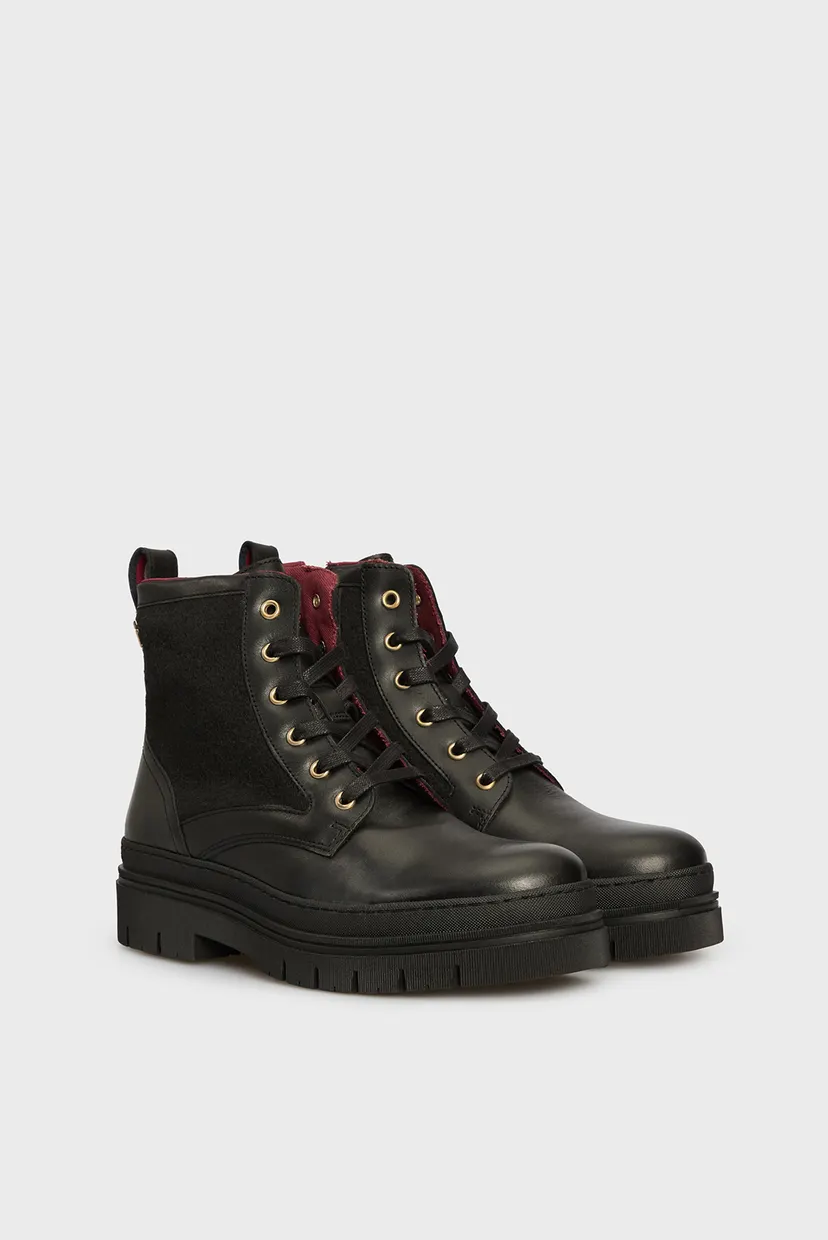 Жіночі чорні черевики NAUTICAL MELTON LEATHER LACE-UP 3