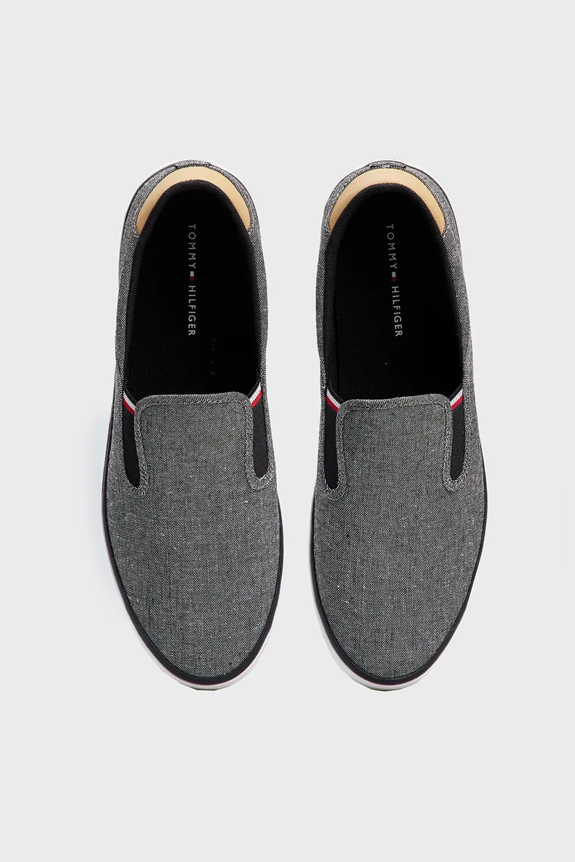 Мужские серые льняные слипоны TH HI VULC LOW SLIPON CHAMBRAY 4