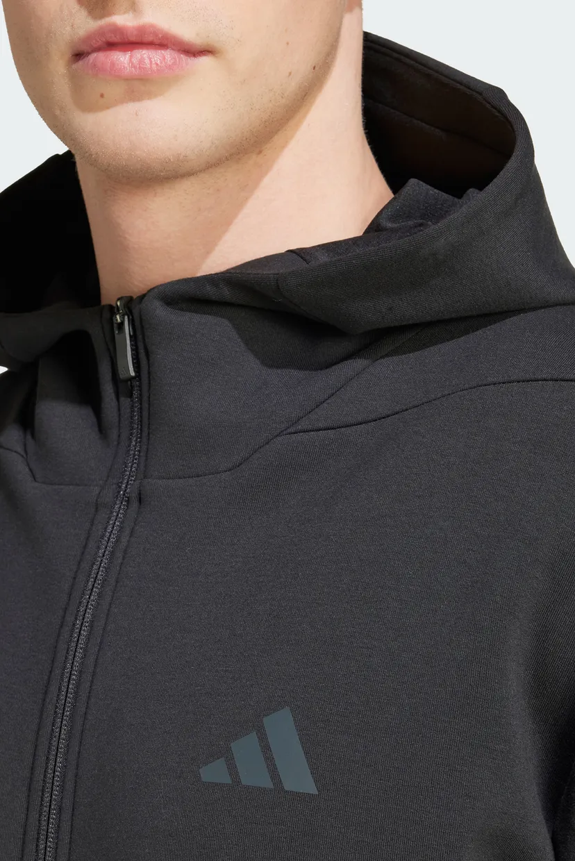 Мужское черное худи Designed for Training Full-Zip 5