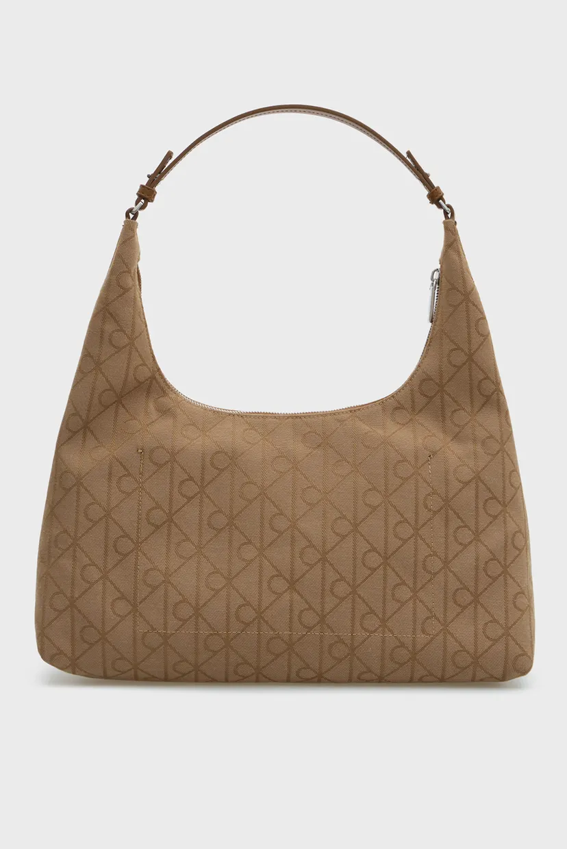 Жіноча бежева сумка з візерунком EMBLEM JACQUARD SHOULDER 4