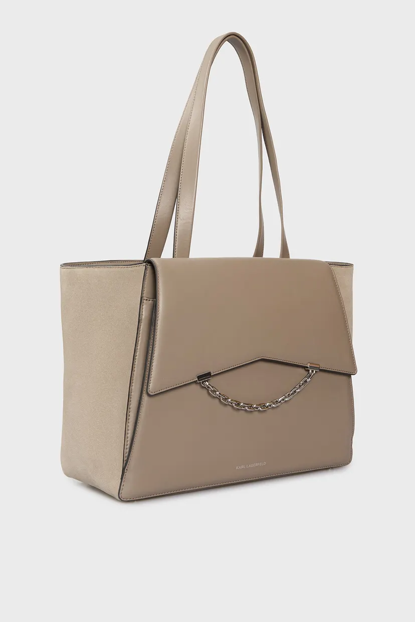 Жіноча бежева шкіряна сумка SEVEN GRAINY SP TOTE SUEDE 3