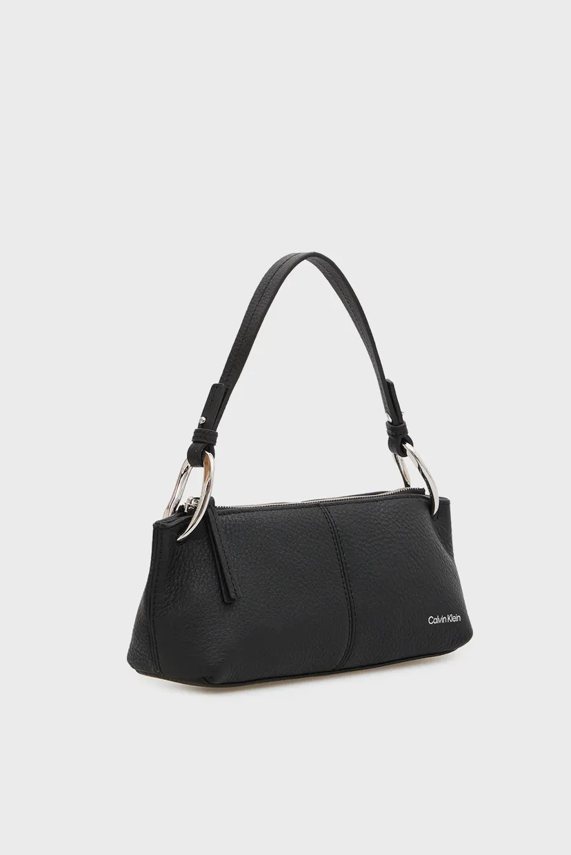 Жіноча чорна шкіряна сумка SLOUCHY LEATHER SMALL CONV 3