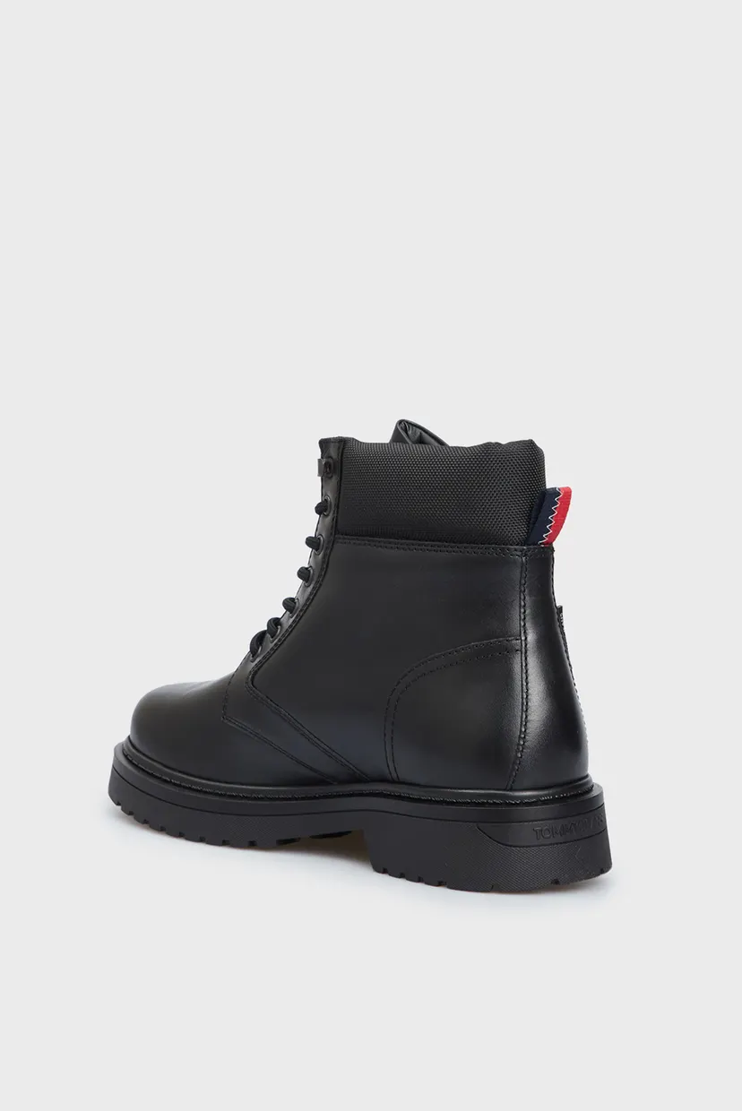 Чоловічі чорні шкіряні черевики TJM LACE UP BOOT 5