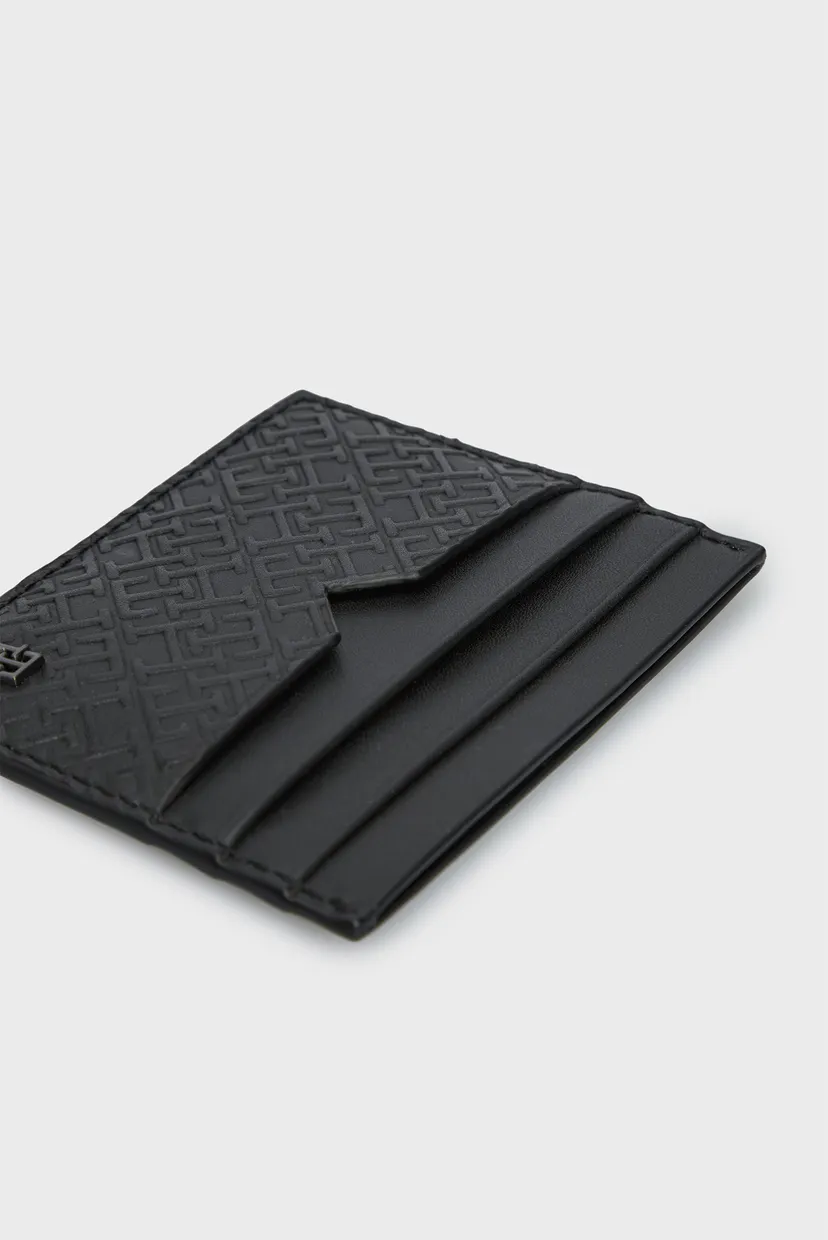 Чоловічий чорний шкіряний кардхолдер TH MONOGRAM CC HOLDER 5