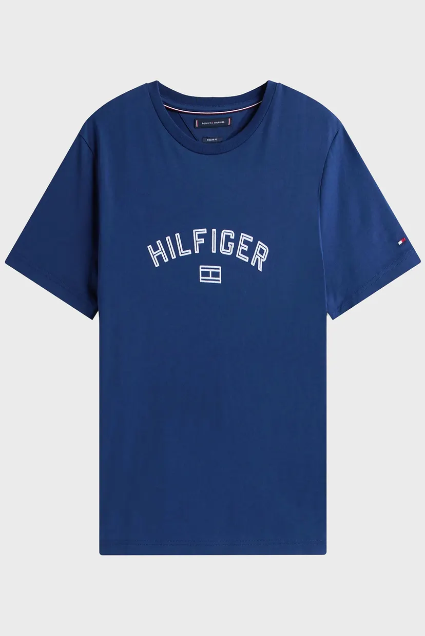 Мужская синяя футболка HILFIGER FLOCK TEE 5