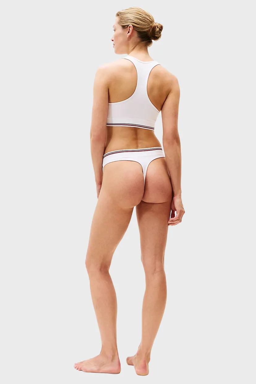 Женские белые трусики THONG 3